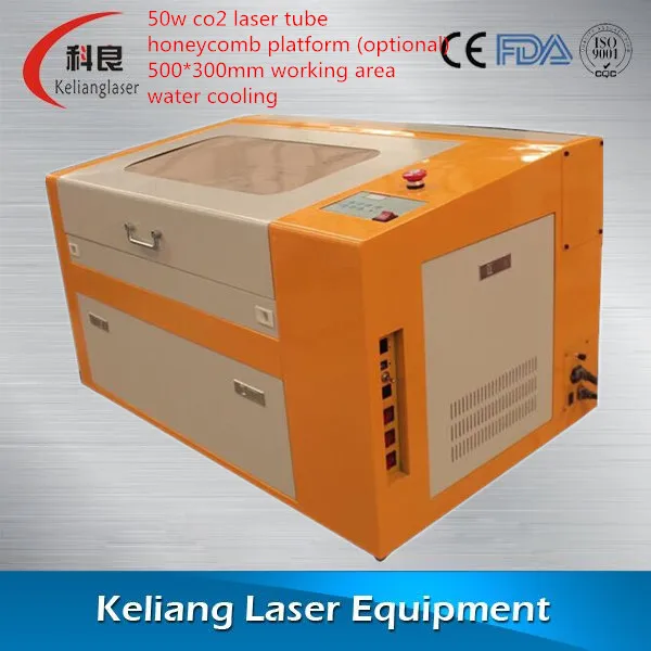 small business arts crafts laser engraving cutting machine price , mini 50w co2 500*300mm kl 350