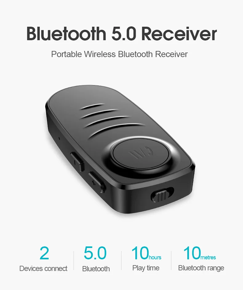 Rovtop Bluetooth 5,0 приемник 3,5 мм, AUX, разъем аудио стереоресивер адаптер для наушников динамик беспроводной автомобильный bluetooth-комплект Z2