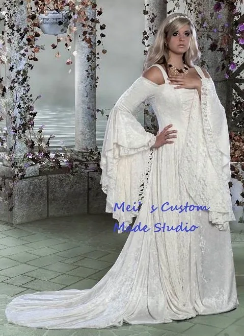 Custom Made Gwendolyn Middeleeuwse Fluwelen en Kant Periode Gown Custom/Theater Jurk Custom Made Gwendolyn Middeleeuwse Fluwelen en Kant Periode Gown Custom/Theater Jurk