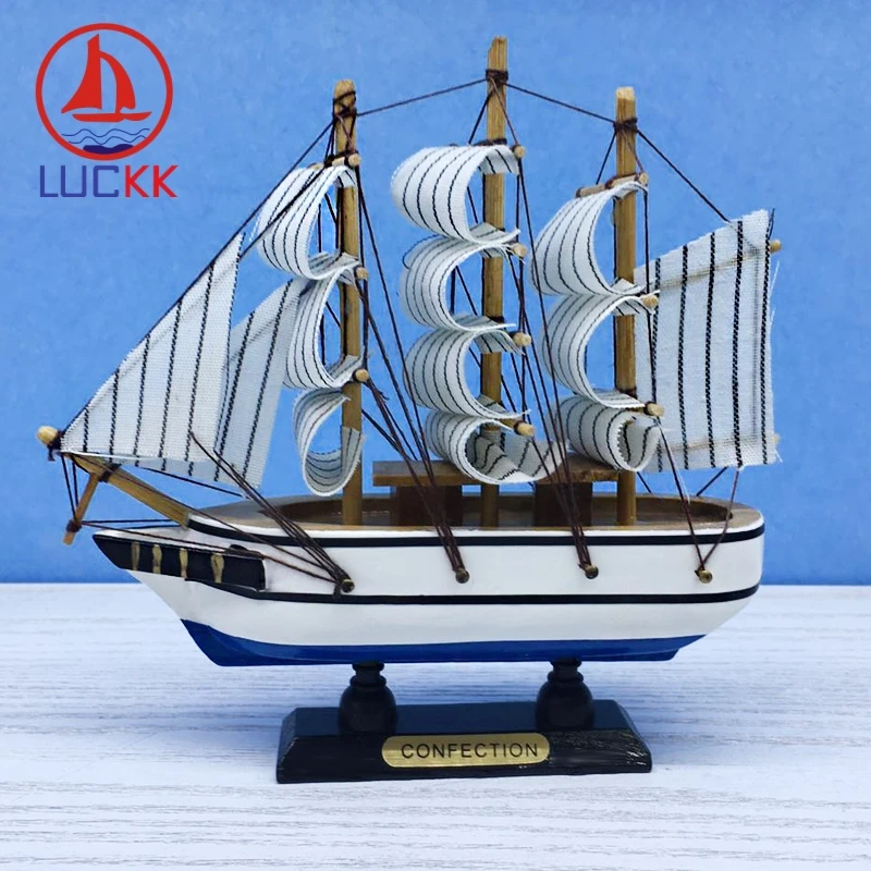 LUCKK 16 см деревянный корабль ручной работы Скандинавское украшение для интерьера