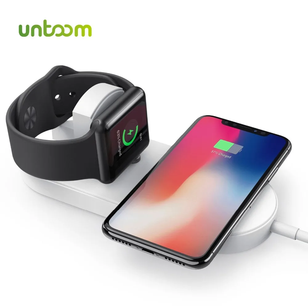 

Qi Wireless Fast Charger for Apple Watch 1 2 3 4 iWatch iPhone X 8Plus Samsung Fast Wireless Charging USB Pad Dock Phone Adapter