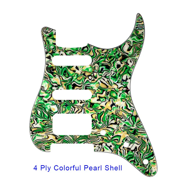 Pleroo аксессуары для гитары 11 винтовое отверстие накладки для Fender Stratocaster США/мексиканский стандарт ST HSS гитары ra царапины пластины - Цвет: colorful pearl shell