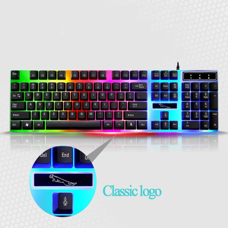 Juego de teclado de ratón para juegos con cable con luz de fondo led rgb ratón ordenador óptico par
