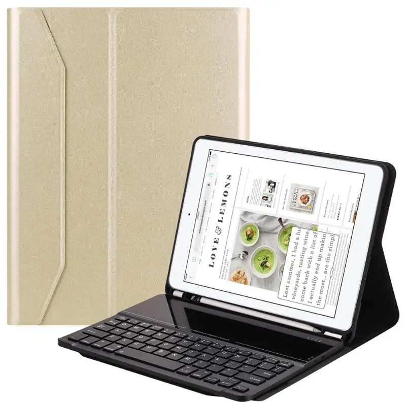 Ultra Thin Wireless Bluetooth3.0 Keyboard with Case Full Body Protective Keyboard Case Tablet Cover for iPad Air 1/2/Pro 9.7/9.7