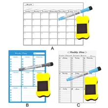 Многоцелевой Съемный Еженедельный ежемесячный планировщик магнит на холодильник сухая стираемая доска с 2 стирающимися маркерами для магазинов дома и офиса