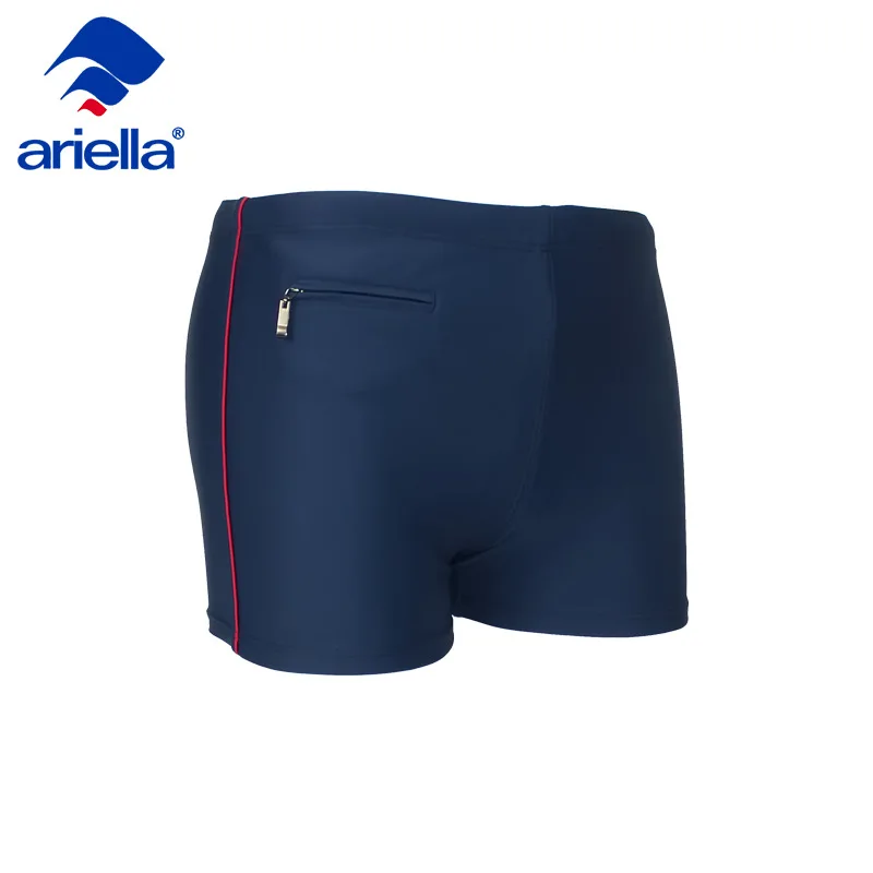 Zipper Pocket Men's Swimming Trunks Swimwear Men Swim Shorts Sexy