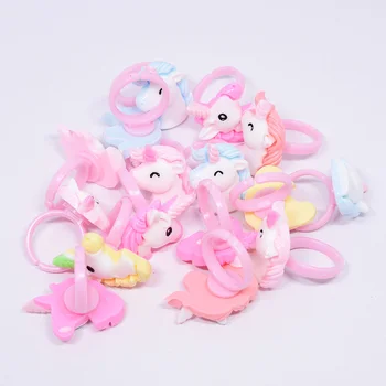 

12pc/lot exquisite cartoon unicorn horse children's ring party gift set birthday party gift baby party supplies