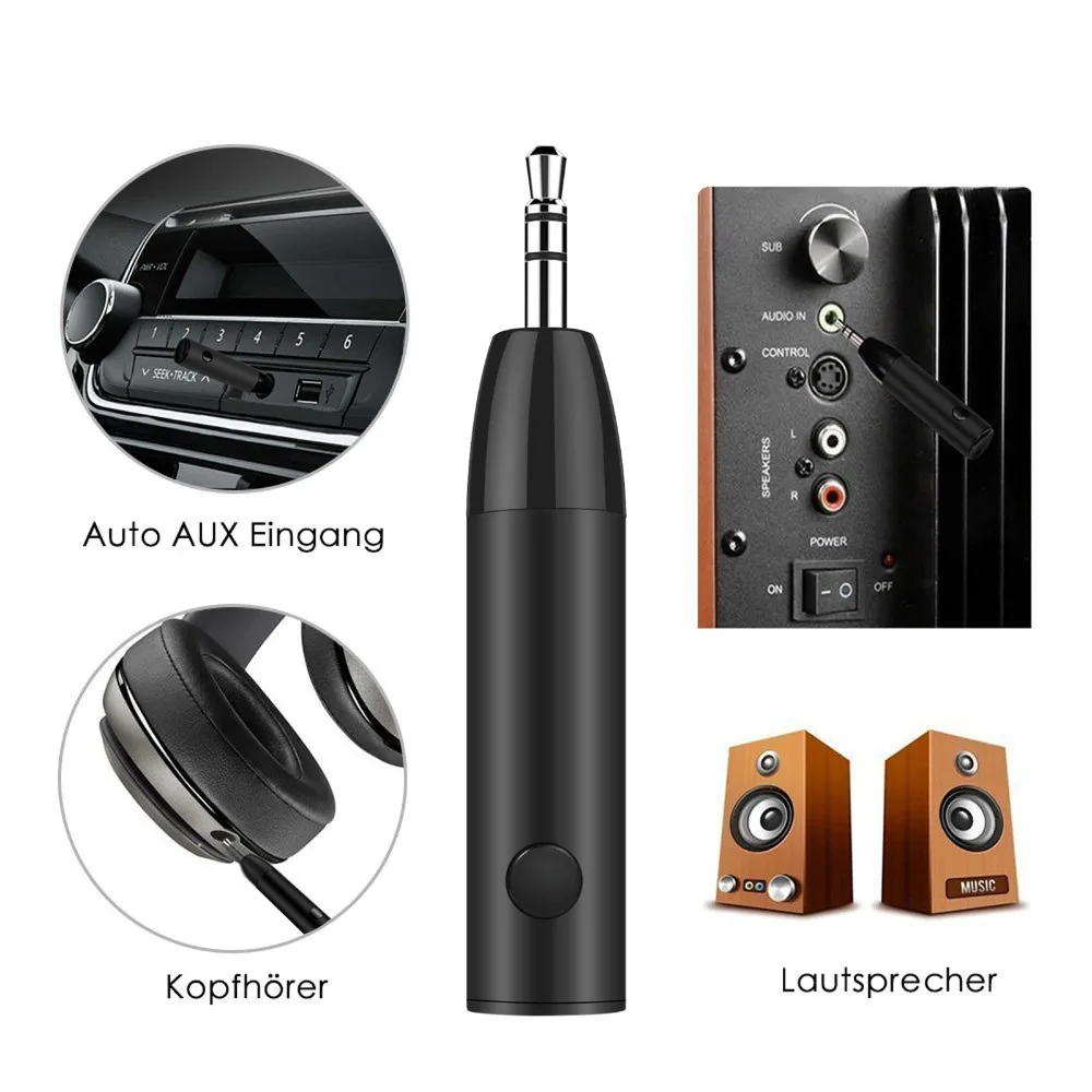 eSYNiC Mini Bullet Car 4 1 Bluetooth Music Receiver For Speaker Headphone Sensitivity Microphone CVC 6 0 Audio Wireless Receiver
