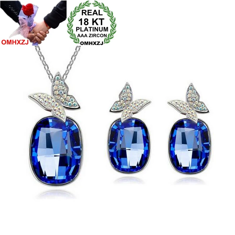 OMHXZJ оптовая торговля AAA циркон кристалл серебро золото 18KT Платина женщина мода