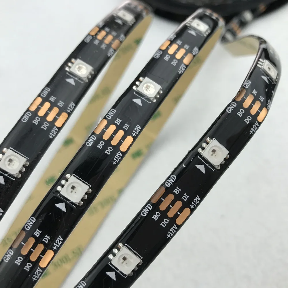 30 светодиодов/м 5 м WS2815 DC12V Адресуемая полноцветная RGB 5050 Светодиодная лента