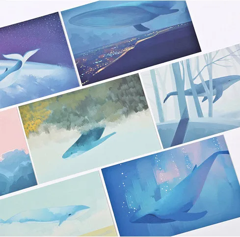 30 шт. милые открытки с Китом s Hayao Miyazaki масло открытка картина милая мультяшная