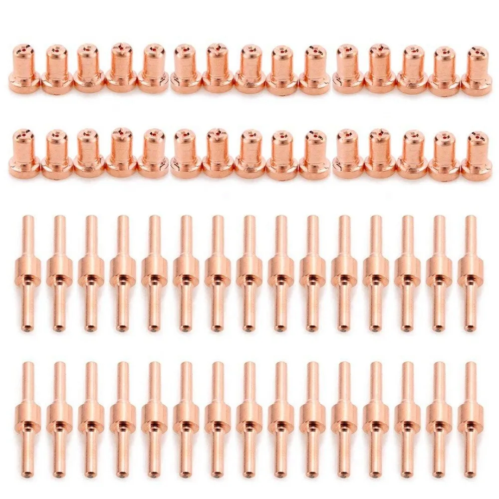 60Pcs/Set New Extended Long Plasma Cutter Tip Electrodes&Nozzles Kit Mayitr Consumable For PT31 LG40 40A Cutting Welder Torch