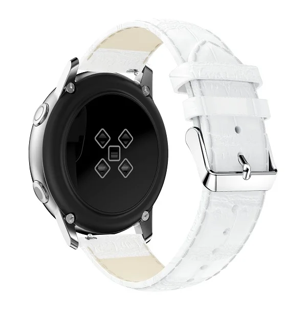 Кожаный ремешок для Garmin Forerunner 645/Vivomove HR/Vivoactive 3 Смарт-часы браслет ремешок спортивный сменный Браслет - Цвет: Белый