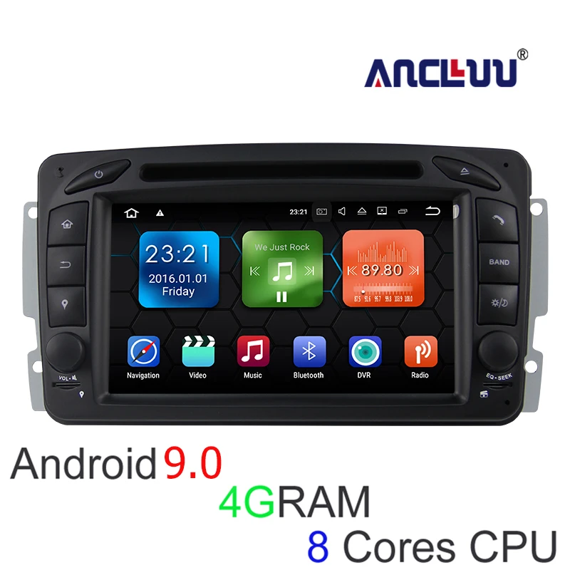 4G RAM Android 9.0 Car DVD For Mercedes/Benz/W209/W203/W168/M/ML/W163/W463/Viano/W639/Vito/Vaneo car radio GPS navigator wifi | Автомобили