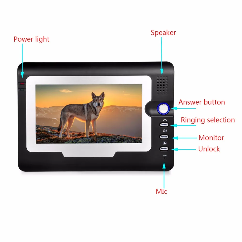 7 ''TFT lcd проводной дверной домофон для дома, видео дверной звонок, Система домофона IR COMS, ночное видение, уличная камера 1000TVL, цветной монитор