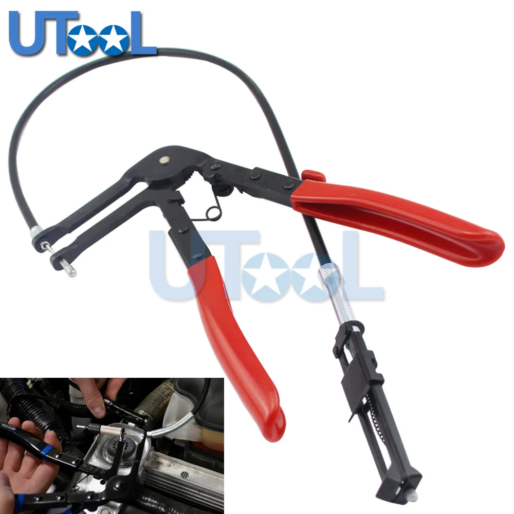 Cable Type Flexible Wire Long Reach Hose Clamp Pliers for Car Repairs