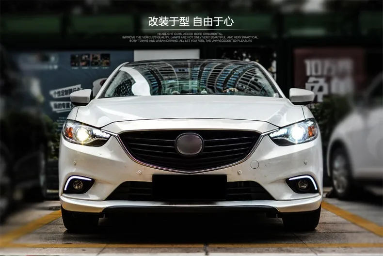 Автомобильный Стайлинг для Mazda 6, фары-, новинка, мазда 6, Atenza, светодиодный фонарь,, DRL, биксеноновые линзы, высокий, низкий луч, парковка