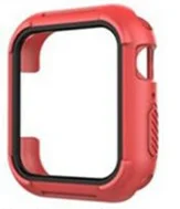 Силиконовый спортивный двухцветный Bumer чехол для Apple Watch Series 4 44 мм 40 мм защитная рамка для iWatch 4 44 мм 40 мм ремешок - Цвет: Red Black