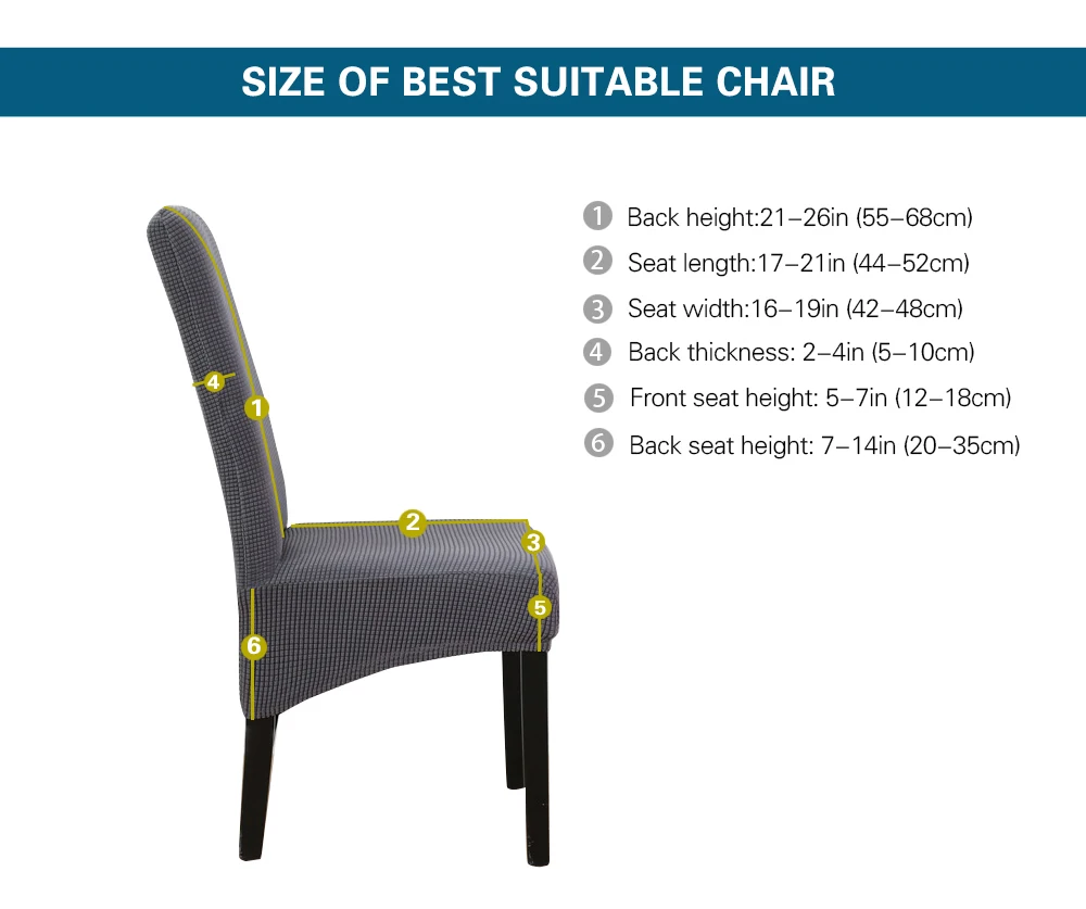 Spandex Chair Covers XL Dining Big Size Black Short Chair Cover housse de chaise funda silla Super Coffee Elastic Seat Cover (6)