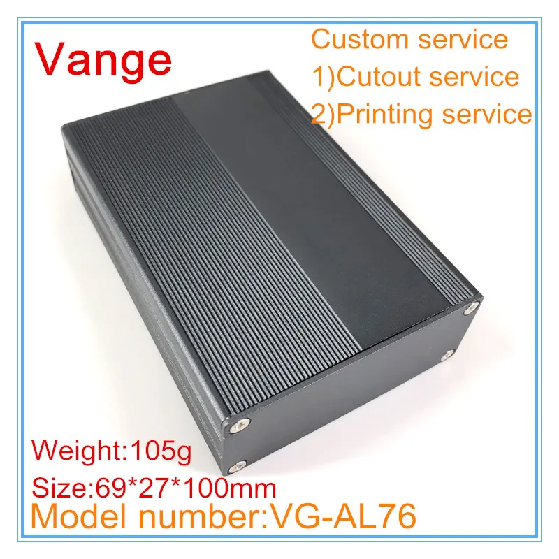 

1pcs/lot Sand blasting extruded aluminum junction box 6063-T5 aluminum shell enclosure diy 69*24*100mm for hand-held device