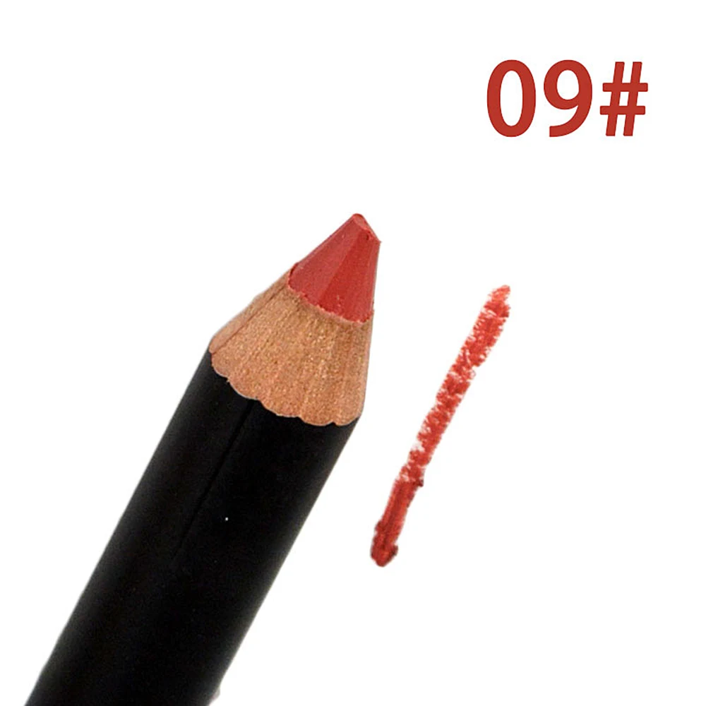 PartyQueeen художественный цветной деревянный карандаш для губ оптом Многоцелевой Водонепроницаемый шелковистый карандаш для губ помада ручка Z9815 - Цвет: 09