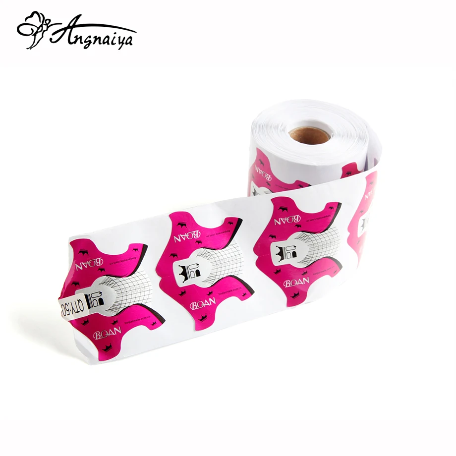 

ANGNYA 1Roll 300pcs Professional Alloy Silver Nail Form for Acrylic Nail / UV Gel Nail Extensions Nail Art Stickers Forms S015