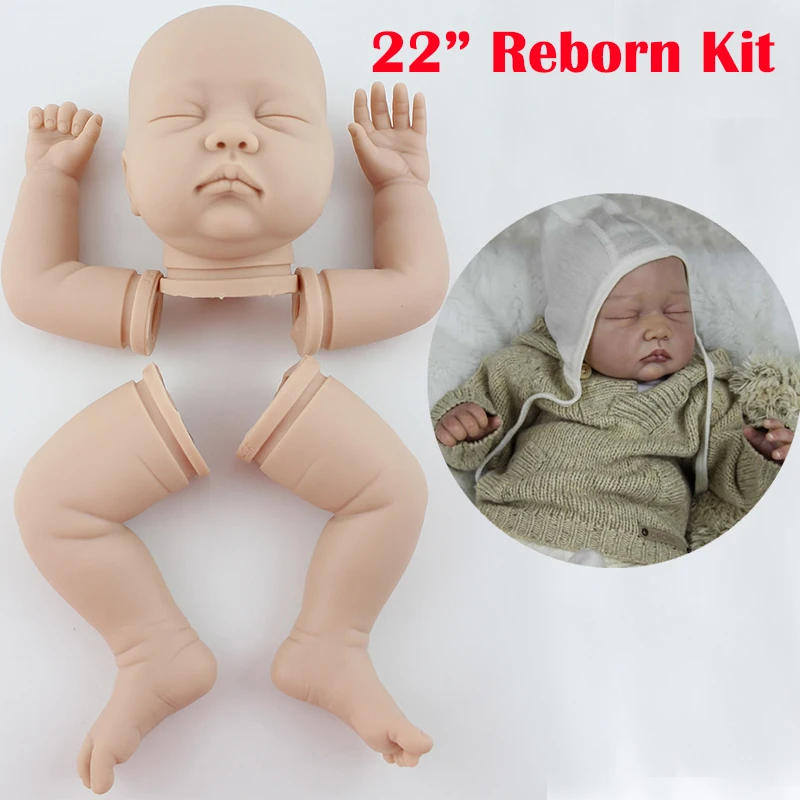 DIY-Doll Kits Gliedmaßen + Kopf + Augen + Körper 55cm BabyPuppen Selbermachen