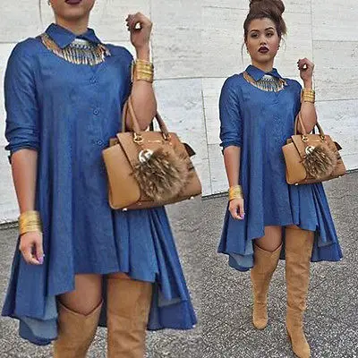 2016 Irregular Hem Denim Dress Long Sleeve Loose New Y 2016 Irregular Hem Denim Dress Long Sleeve Loose New Y Casual In Dresses From Women S Clothing Accessories On Aliexpress Alibaba