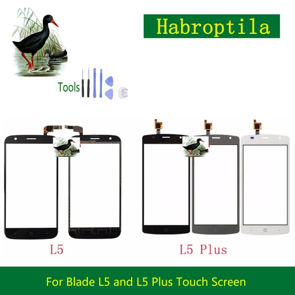 Фото 10Pcs/lot High Quality 5.0" For ZTE Blade L5 and Plus Touch Screen Digitizer Sensor Front Glass Lens Panel Black White Gray | Мобильные