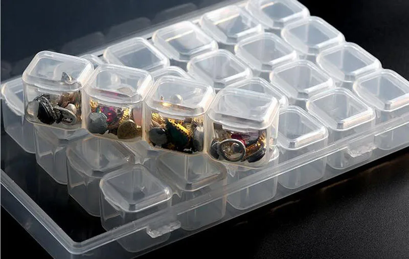 80 قطع 28 فتحات للتعديل واضح البلاستيك تخزين مربع حالة ماكياج مجوهرات الخرزة المنظم للمنازل منظمة ZA5257