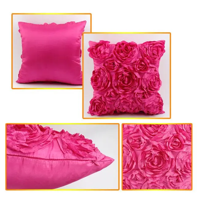3D вышитые розы наволочка с узором розы наволочка Свадебная вечеринка домашний диван украшение автомобиля Европейский Стильный чехол для подушки
