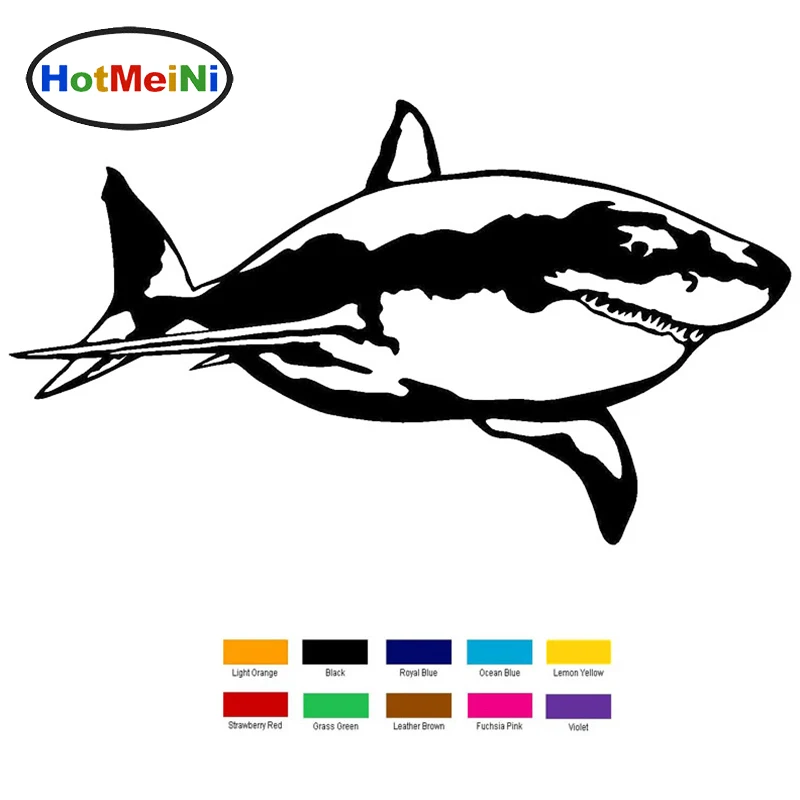 

HotMeiNi 20cm x 10cm Great White Shark Car Sticker For Truck Window Bumper Auto SUV Door Laptop Kayak Vinyl Decal xin-426