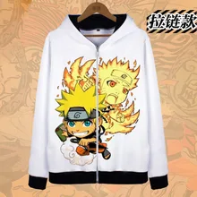2017 New Anime Naruto Hoodies Naruto Uzumaki cosplay Costume Harajuku cartoon Sweatshirts Akatsuki Zipper Jacket