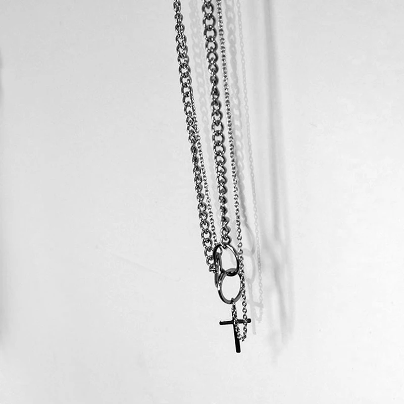 hiphop chain men women couple Stainless steel Necklace Waterproof Link Curb Chains necklace hip hop jewelry cross chain necklace