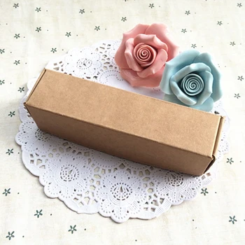 

12.3x3.2x3cm Kraft Gift Blank Paper Jewelry Box Case 20Pcs/lot Cardboard Wedding Gift Paper Necklace Display Boxes H2093