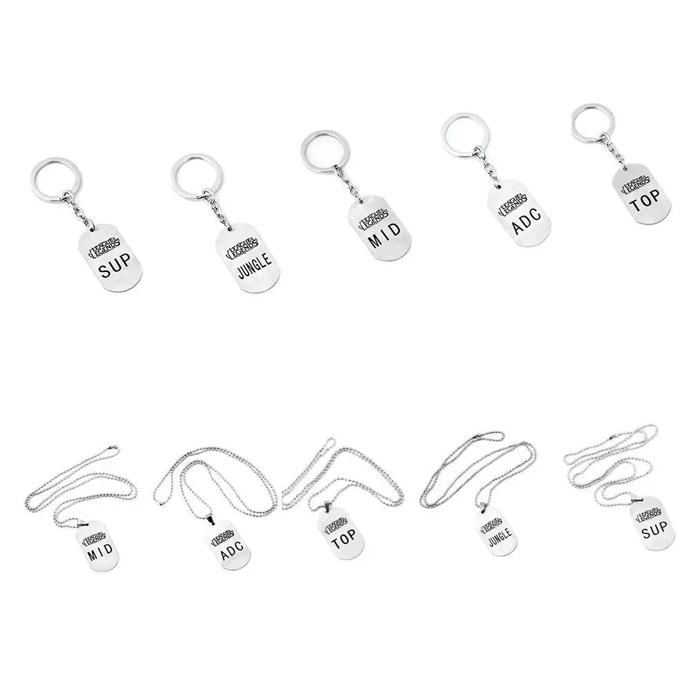 

Hot Fashion Trend Unisex Men's Women's Keychain Online Game Theme Military Necklace Keychain Stainless Steel Pendant
