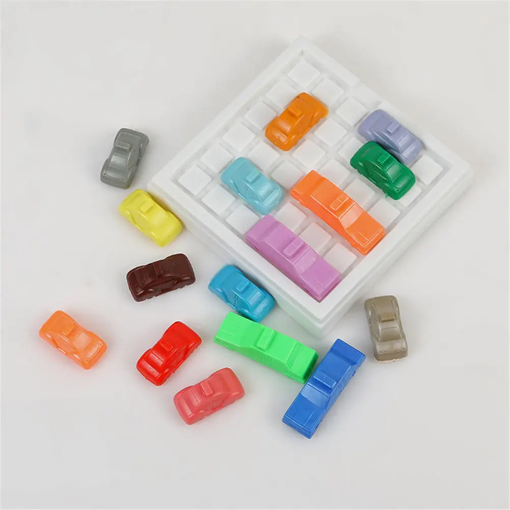 1 Set Plastic Car A Kids Toys Traffic Jam Slide Car Brain Teaser Puzzle