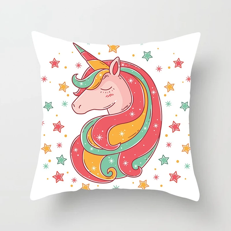Cartoon Unicorn Throw Pillow Case -Unicorn Fashion