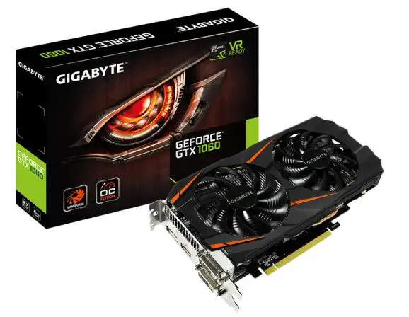 

new overclocking new Game Video Card Mining Graphics GPU For Gigabyte GTX1060 6G 192bit better than RX480 1050TI