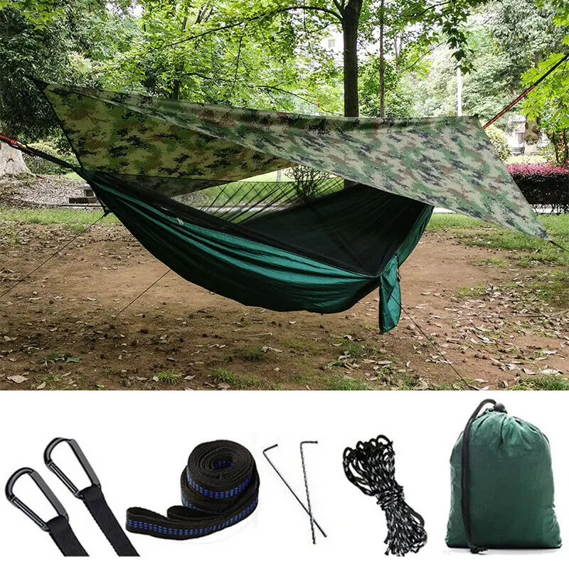 Details about   2 Person Ultralight Outdoor Camping Hunting Mosquito Net Parachute Hammock 
