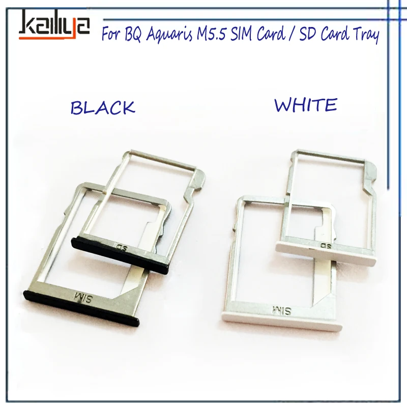 

New Black/White For BQ Aquaris M5.5 SIM Card / SD Card Tray Repair Parts Replacements For BQ Aquaris M5.5 SIM/SD Cards Adapters