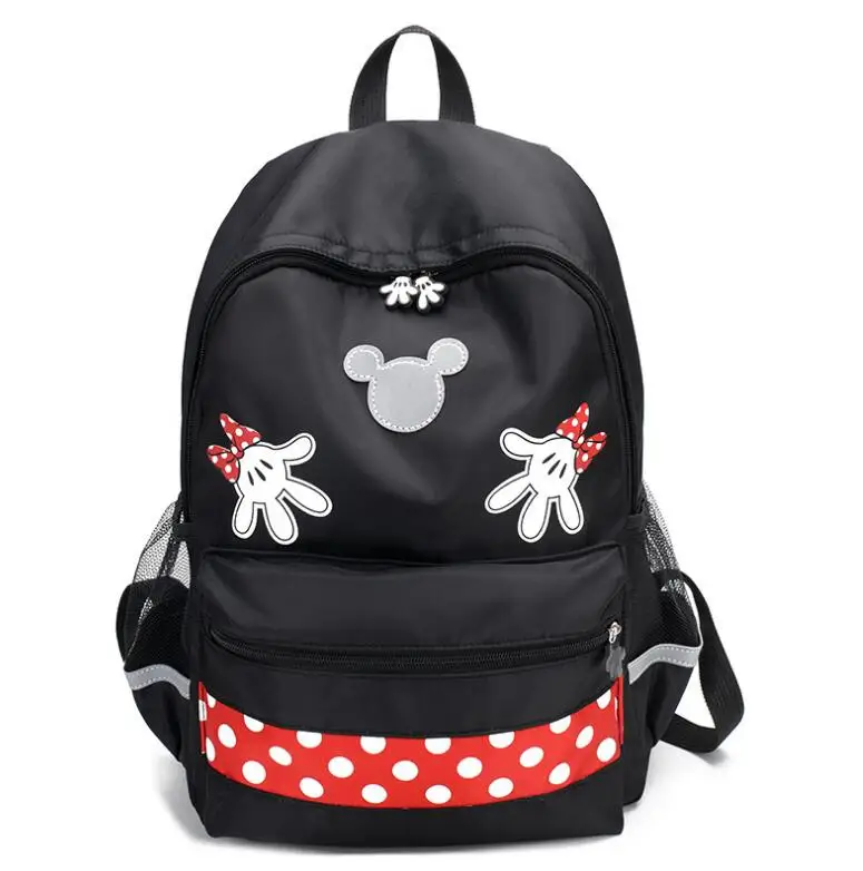 Рюкзак с Микки и Минни для девочек-подростков; большие вместительные женские черные дорожные сумки с принтом из мультфильмов; забавные школьные сумки; 3 цвета