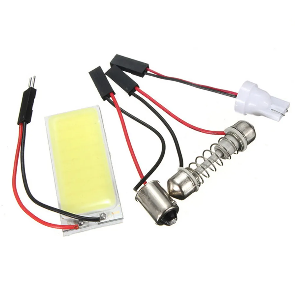 36 LED 12V COB LED Panel 2pcs Xenon HID Dome Map Light Bulb with T10 BA9s Light Adapter Car Interior Lamp Car-styling