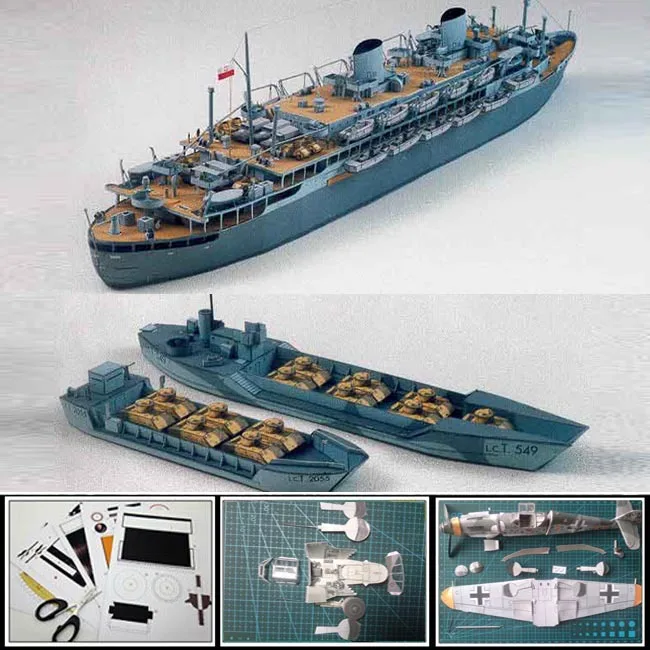 Новый 2016 бумажная модель линкоров диорама хаски Seabord масштабе 1:400 40 см 3d