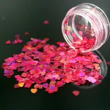 1 коробка красный акриловый порошок кристаллический полимер ногтей советы строитель Ложные бусины для ногтей дизайн строитель ногтей полимерные инструменты форма сердца