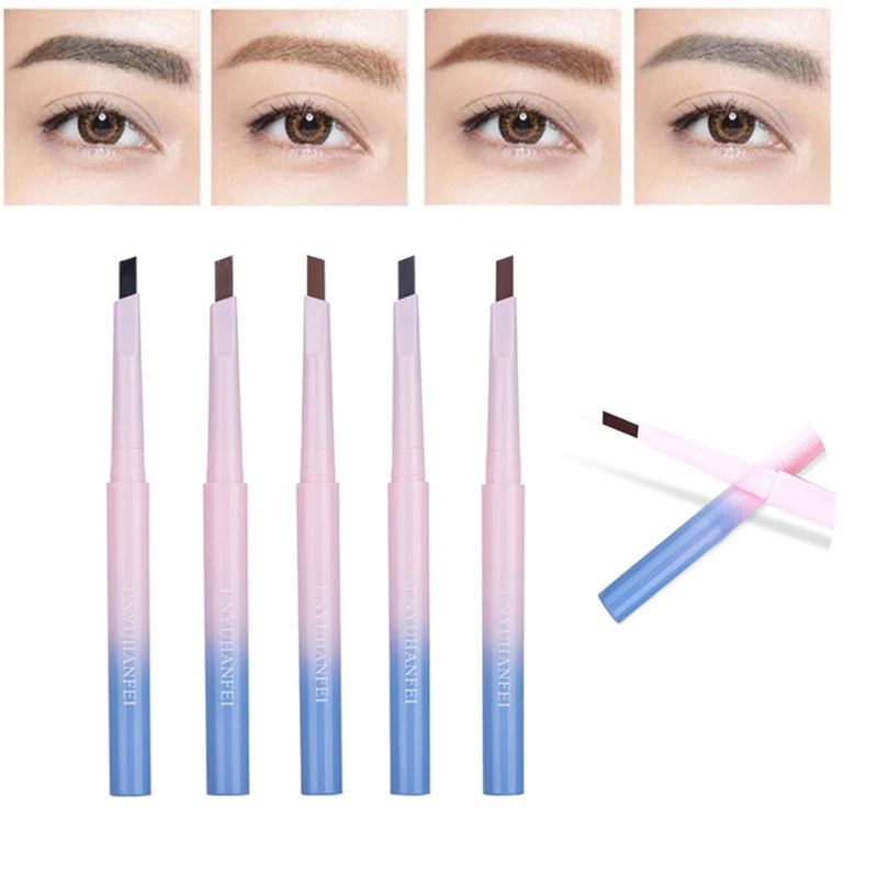 Eyebrow Pencil Durable Waterproof Long Lasting Automatic Rotation Gradient Pen Fine Sketch Non-marking Square Dye | Красота и