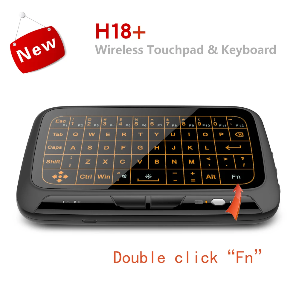 H18+ Wireless Air Mouse Mini Keyboard Full Screen Touch 2.4GHz QWERTY