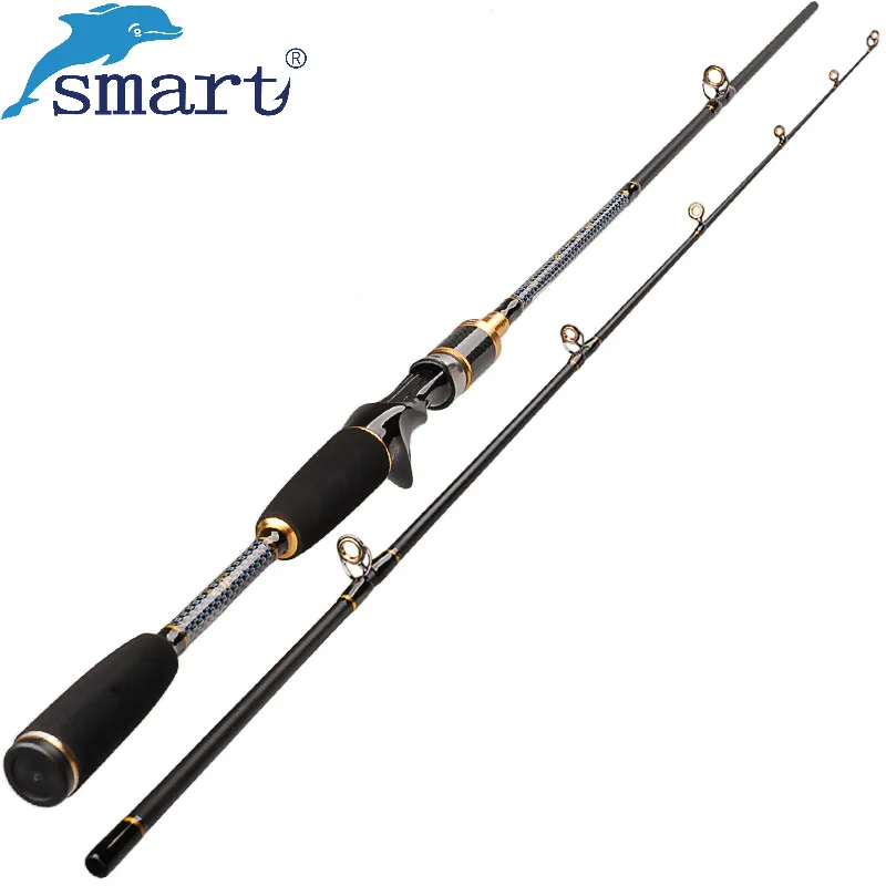 Smart 1.8m 2.1m 2.4m canne à pêche coulée 2 Sections canne à leurre En Fiber De carbone M puissance Vara De Pesca pêche En Mer Vissen