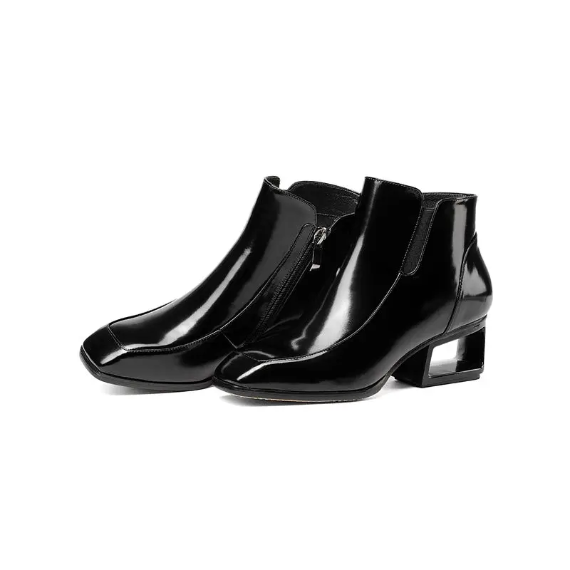 Femmes Véritable Cuir Cheville Haute 33 Noir Brown En Automne Qualité Top Bottes Grande 2018 Smeeroon 43 Hiver Mode Taille Talons dark z4OPqOI
