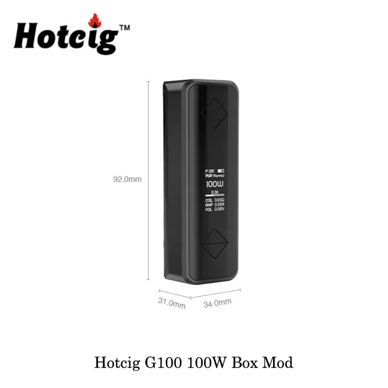 Cena Elektroniczne papierosy Hotcig G100 100W TC box Mod zasilany pojedynczą baterią 18650 20700 21700 vape parownik VS Hotcig RSQ Mod